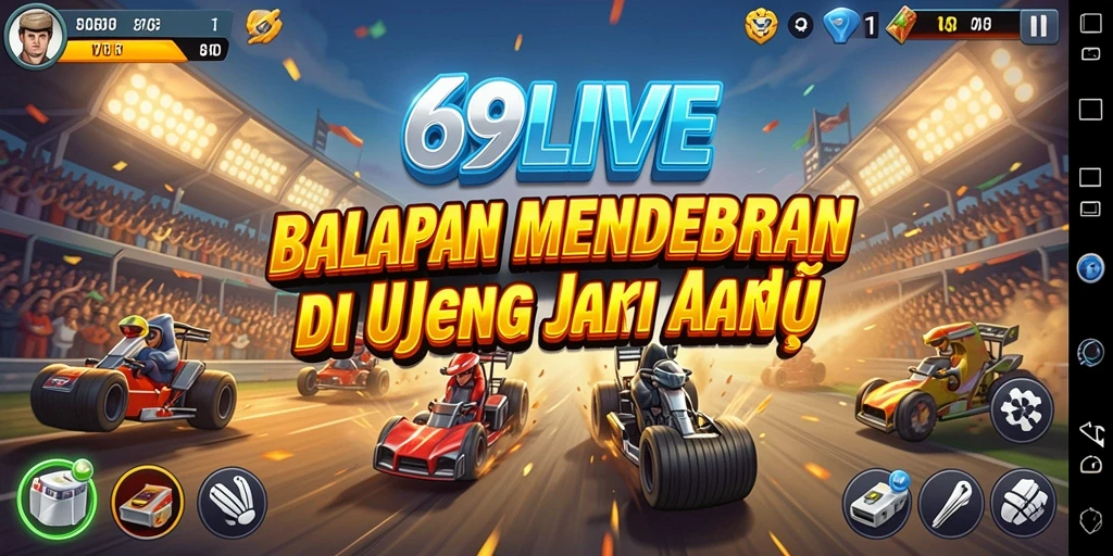Gameplay mendebarkan dari balapan mobil di 69LIVE.