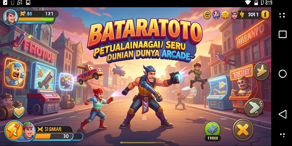 Tangkapan layar gameplay bataratoto menampilkan aksi seru di level arcade.