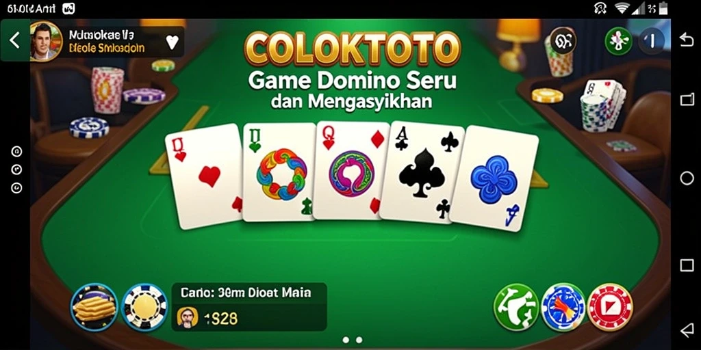 Tampilan gameplay seru dalam game Domino COLOKTOTO.