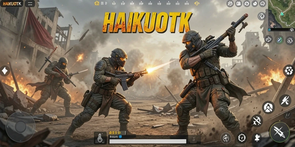 Tampilan aksi mendebarkan dari HAIKUOTK di medan perang Battle Royale.