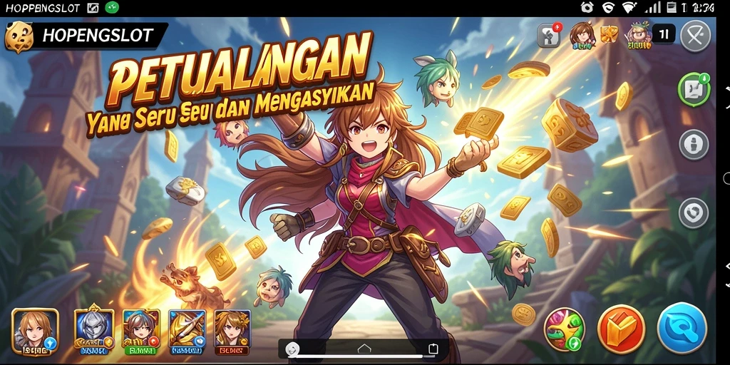 Tampilan gameplay seru dengan karakter anime yang menarik.