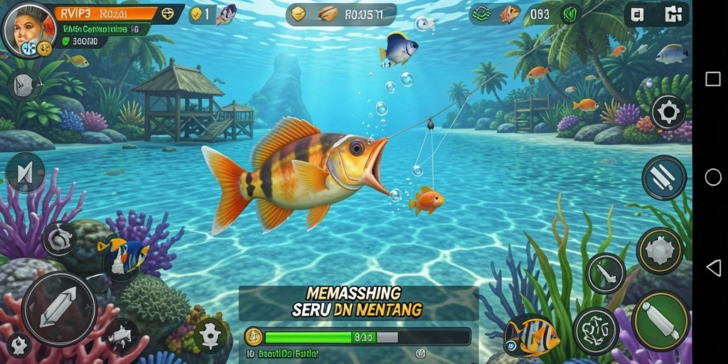 Tangkapan ikan besar dalam gameplay RVIP3 yang seru.